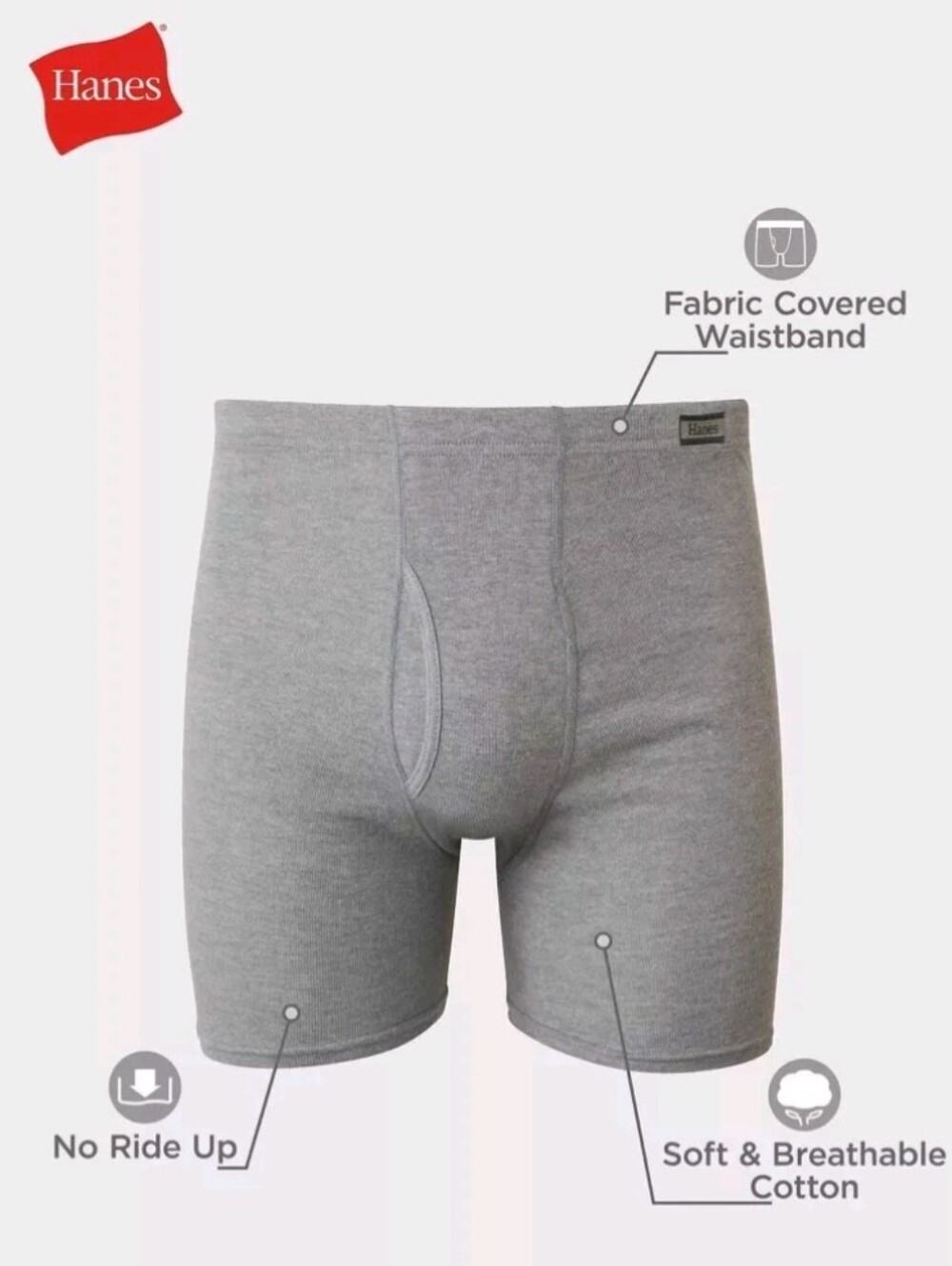 NEW Hanes Men's Boxer Briefs Assorted 11 Pack In Heather Gray + 2 Bonus